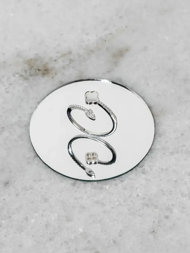 [01RG1S011626-6] Flower with drop adjustable silver925 ring  (6)