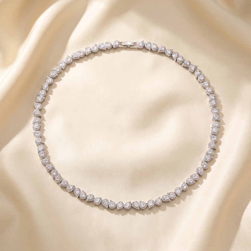 multi drops zircon choker