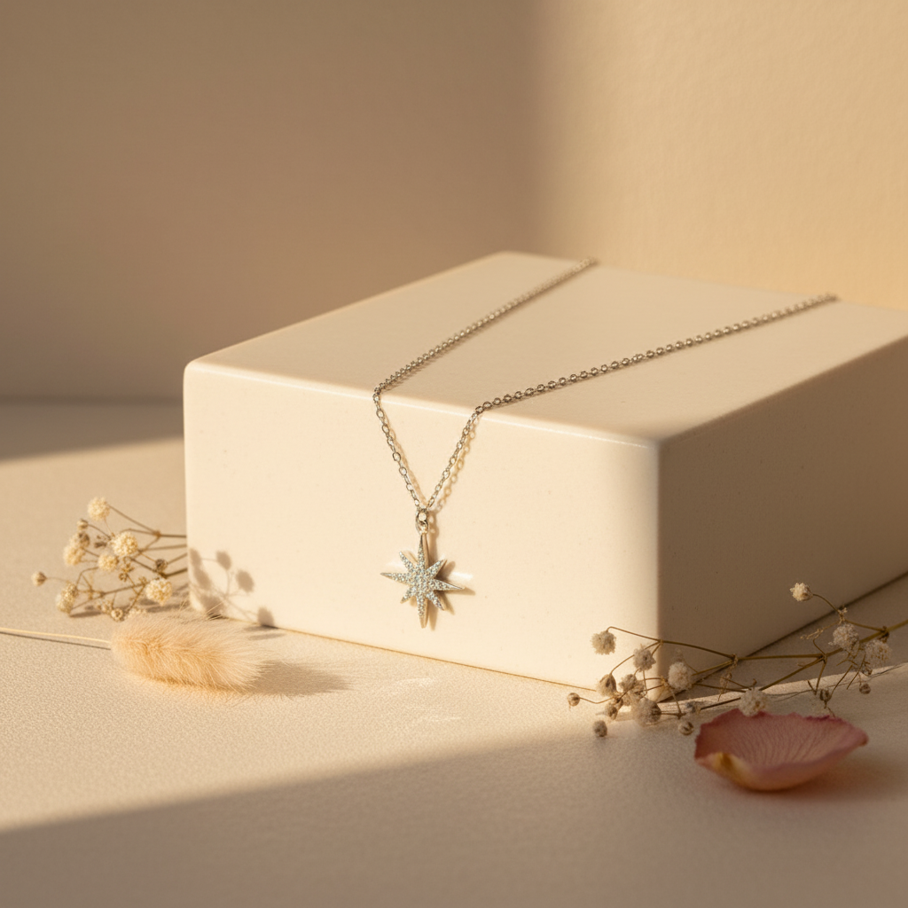 [F3054] 1shiny star silver925 necklace