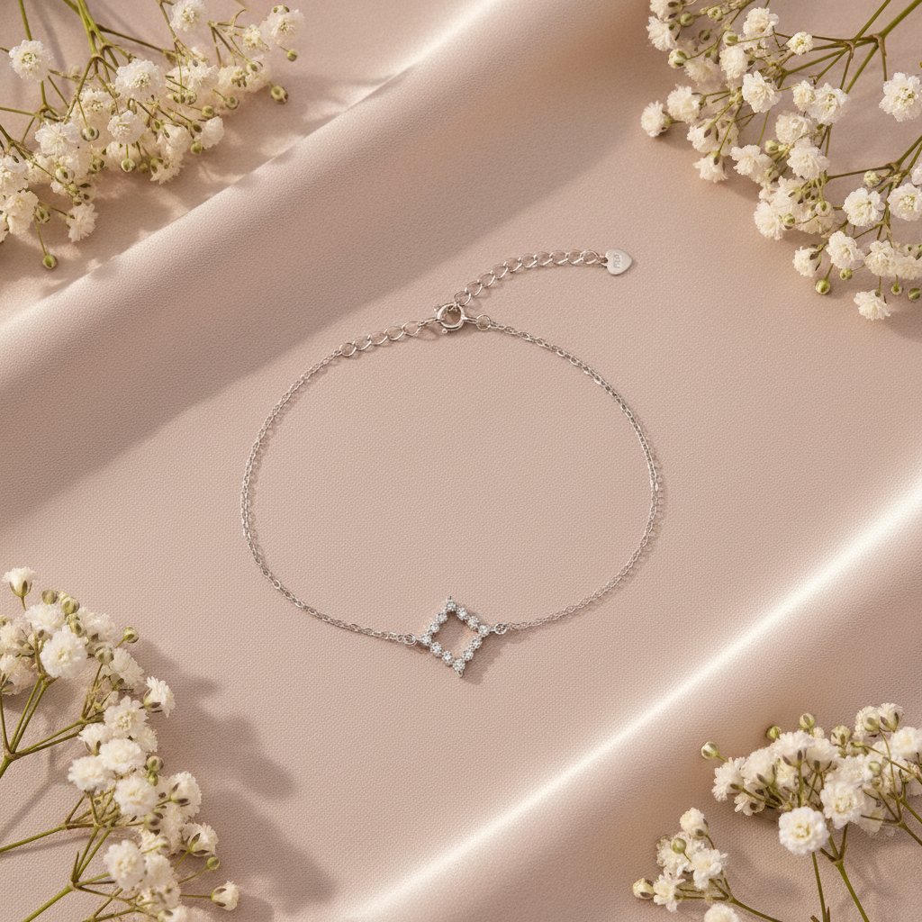 [C5406] open rhomb silver925 bracelet  