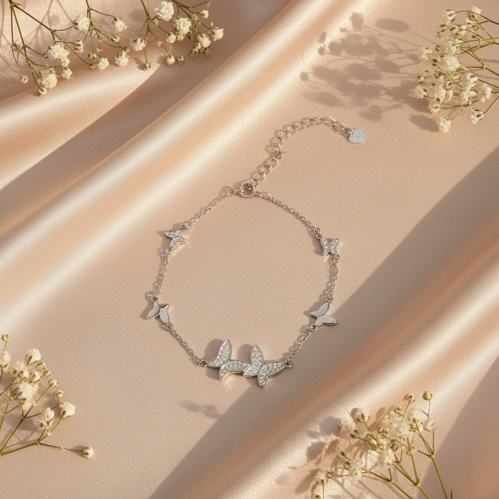 [C6623] 6butterflys silver925 bracelet  