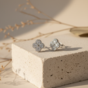 flower stone silver925 earring 