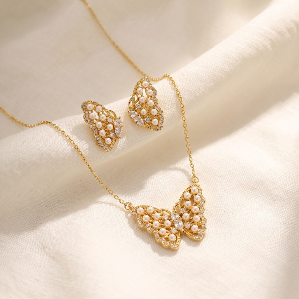 Lulu butterfly necklace set