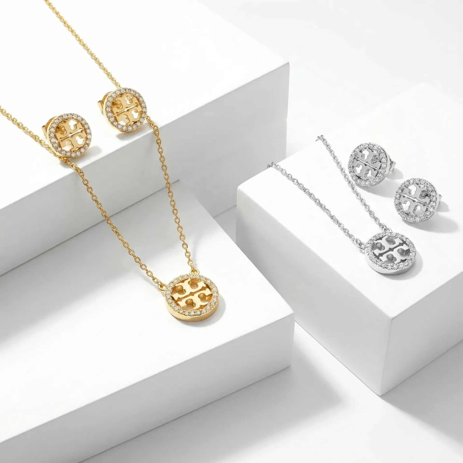 Tory round necklace set (gold)