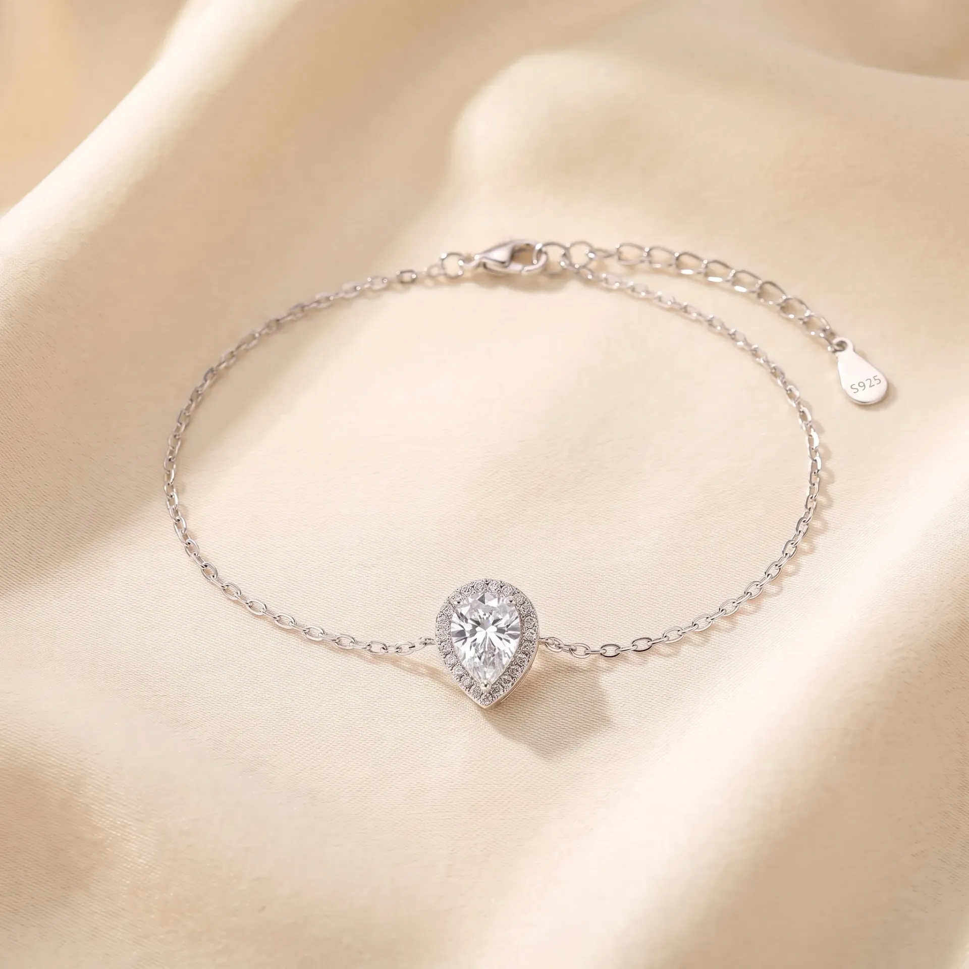 elegant waterdrop silver 925 bracelet