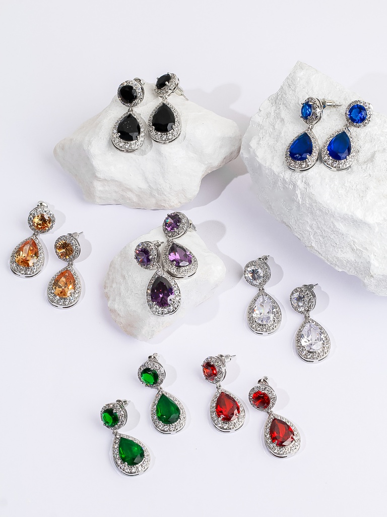 Multiple colours round drops earrings