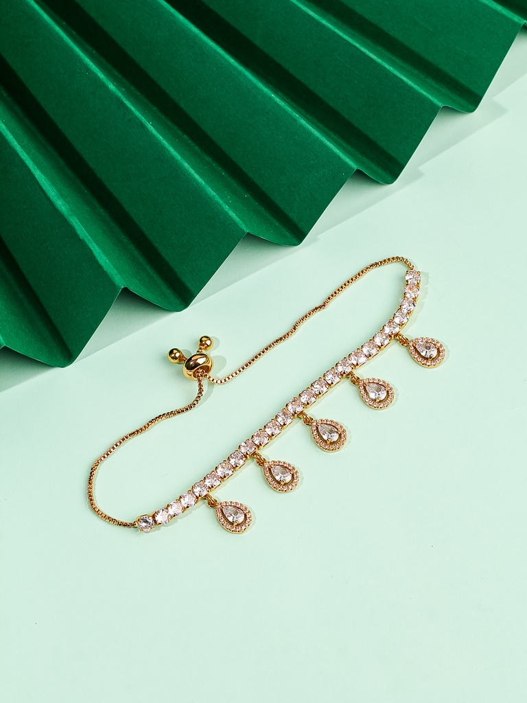 Adjustable tennis bracelet with drops