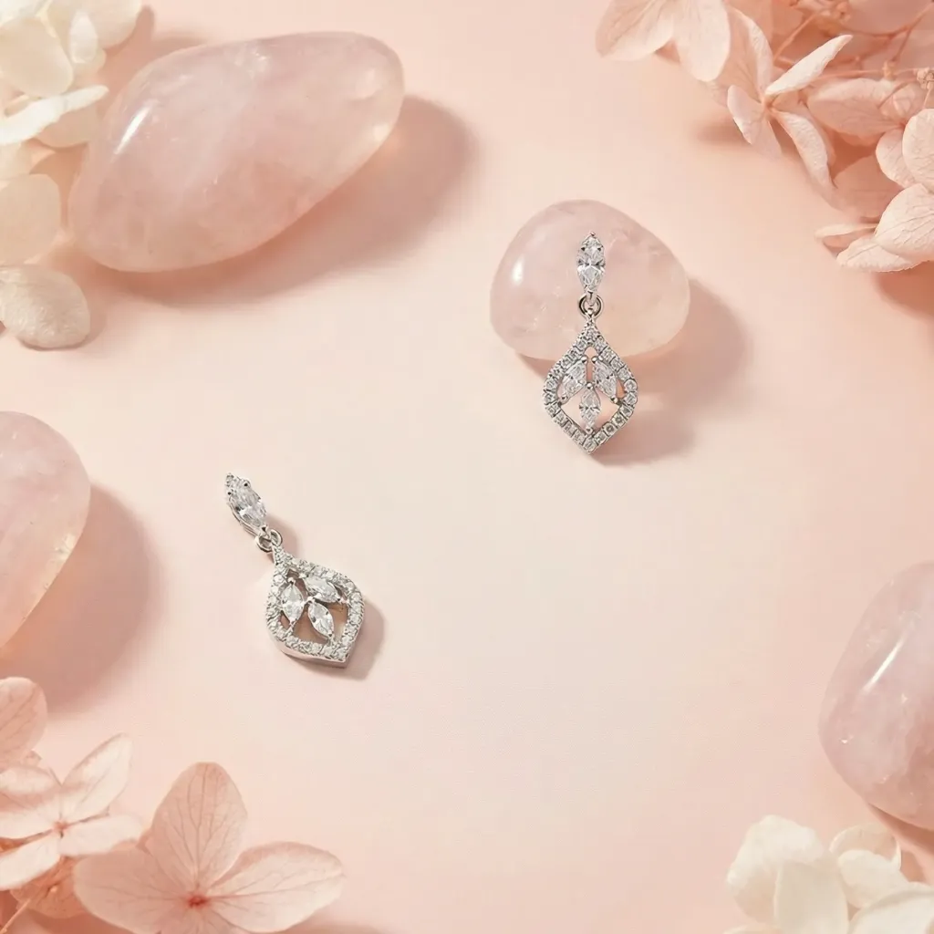 big and small leaves silver925 earrings