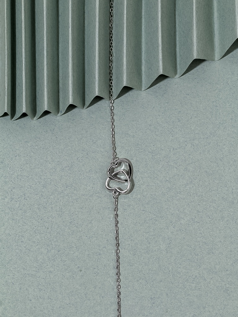 2 hearts silver 925 bracelet