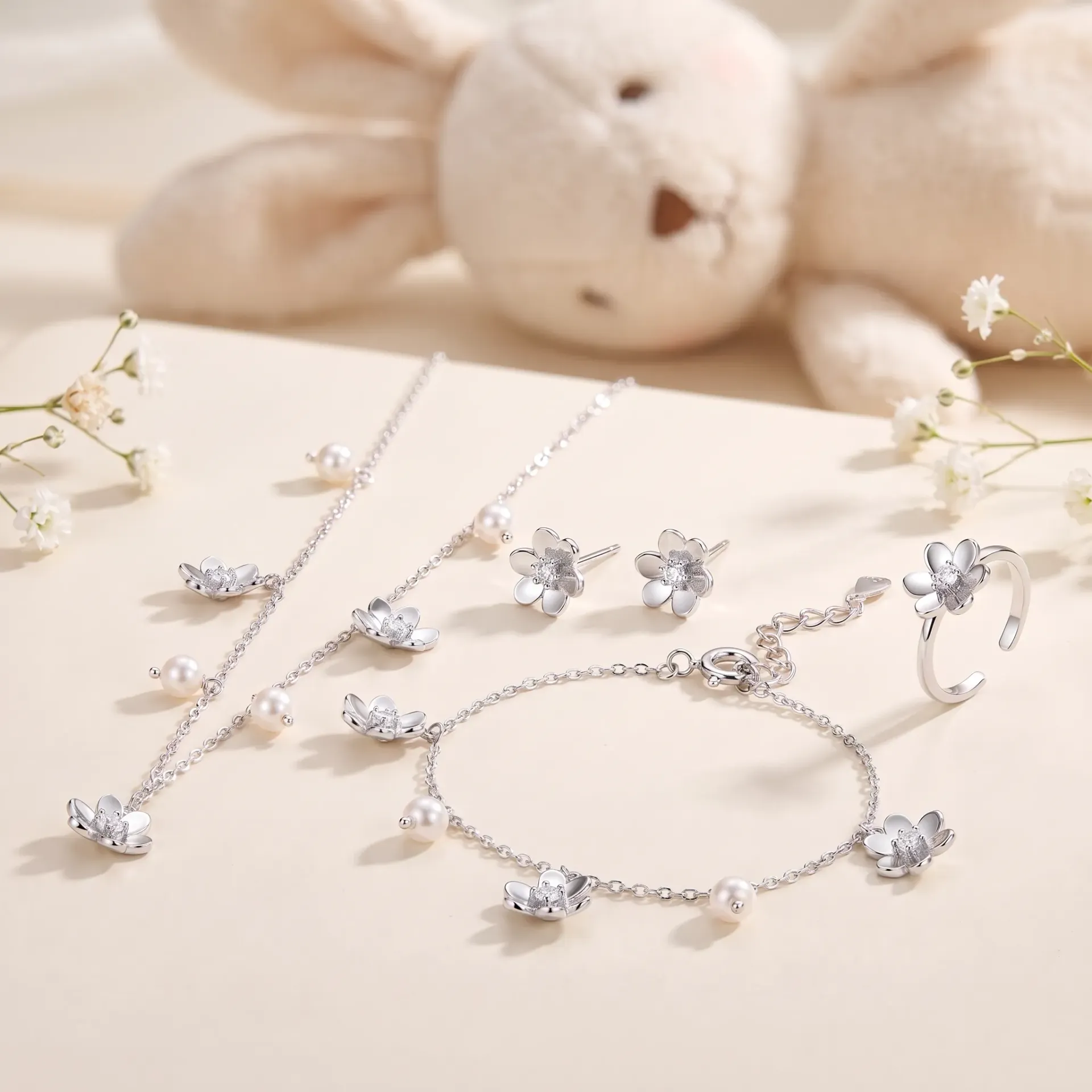 flower baby silver925 set