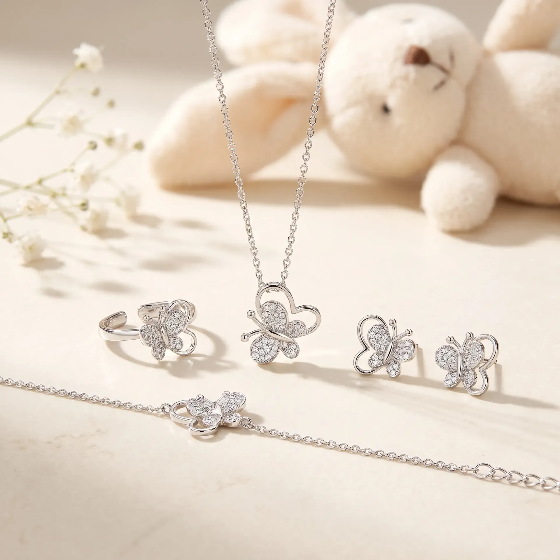 cute butterfly baby silver925 set (٣)