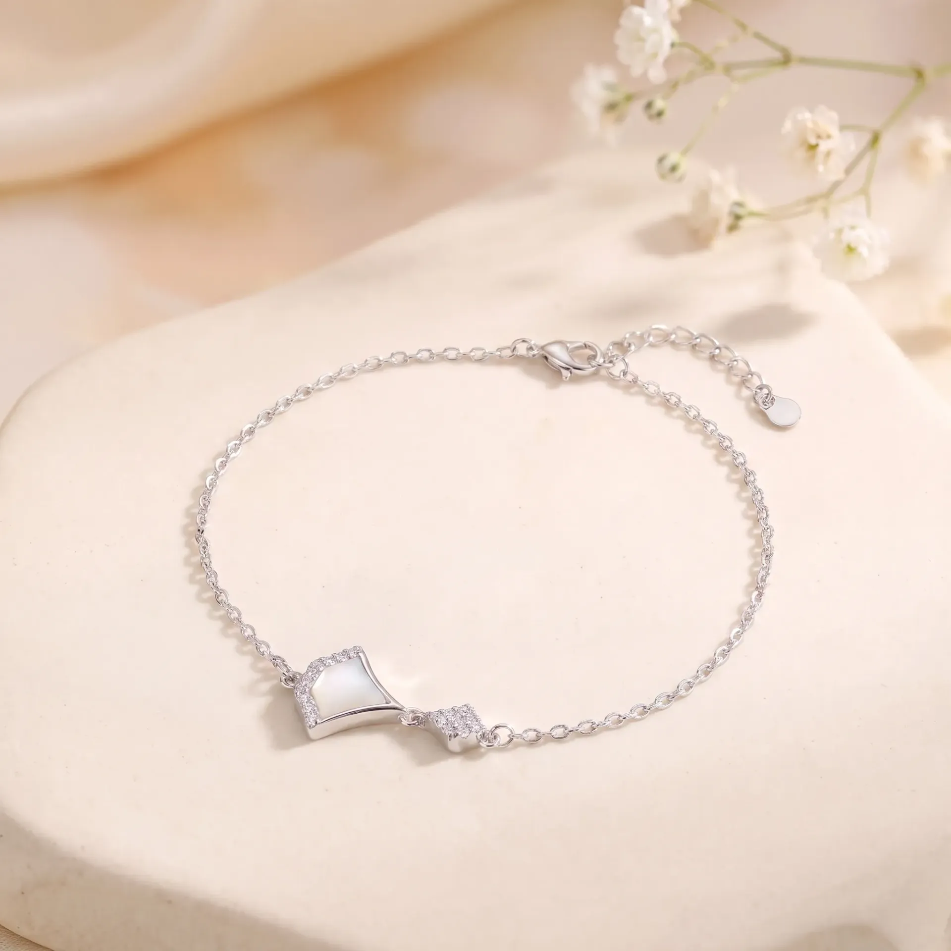 white fan silver925 bracelet
