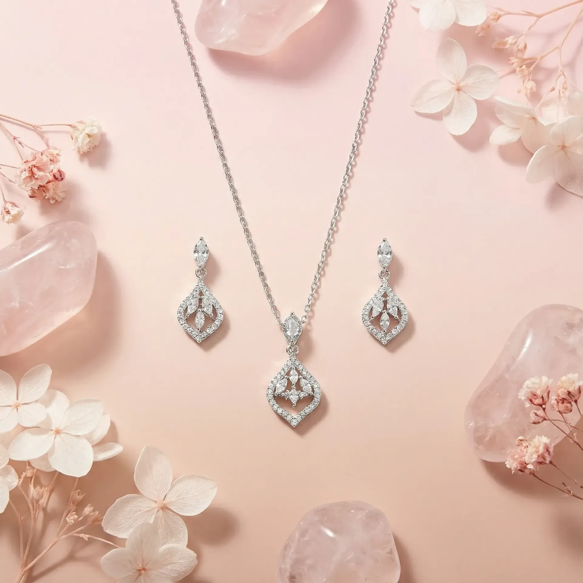 big and small leaves silver925 set