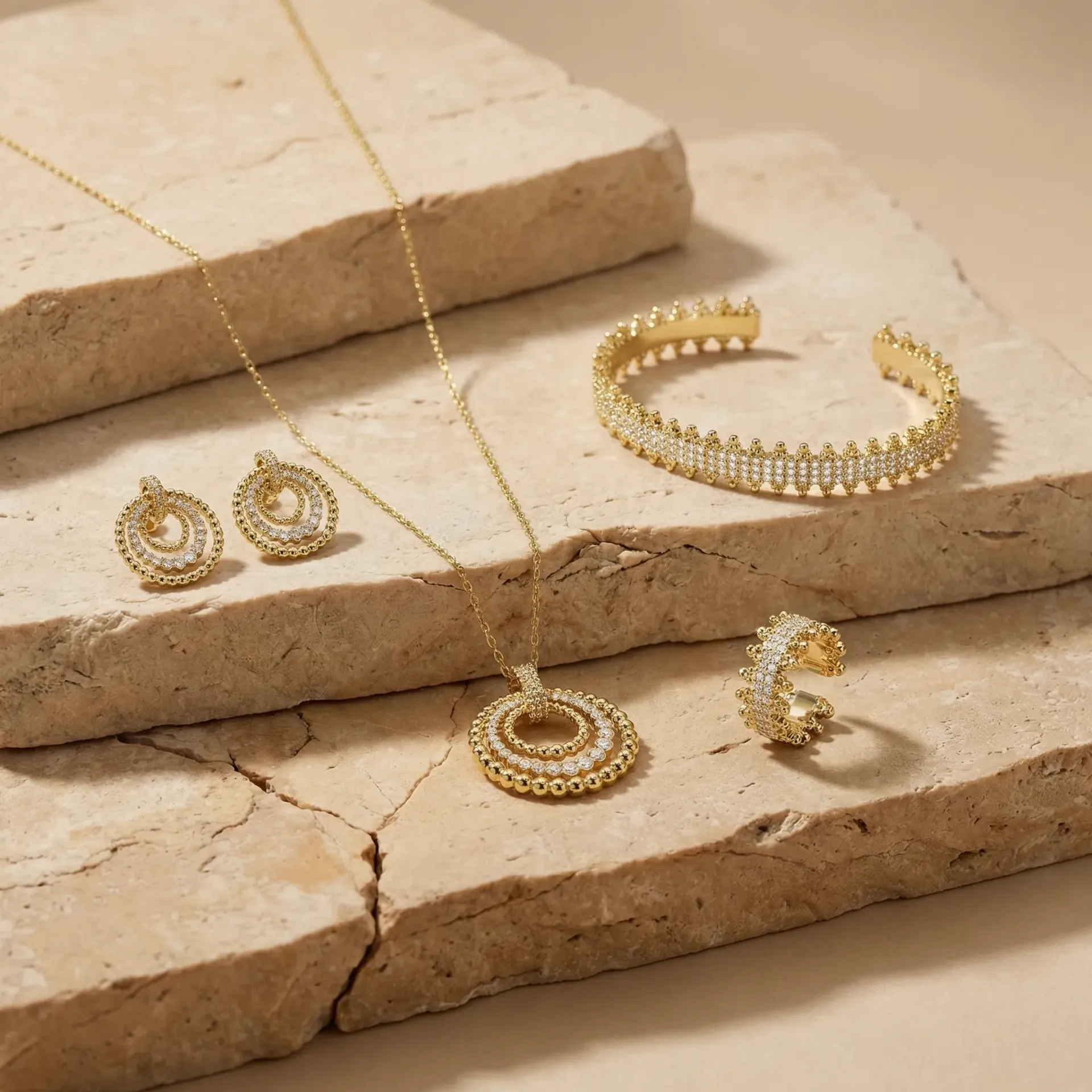 3circle necklace set with bangle