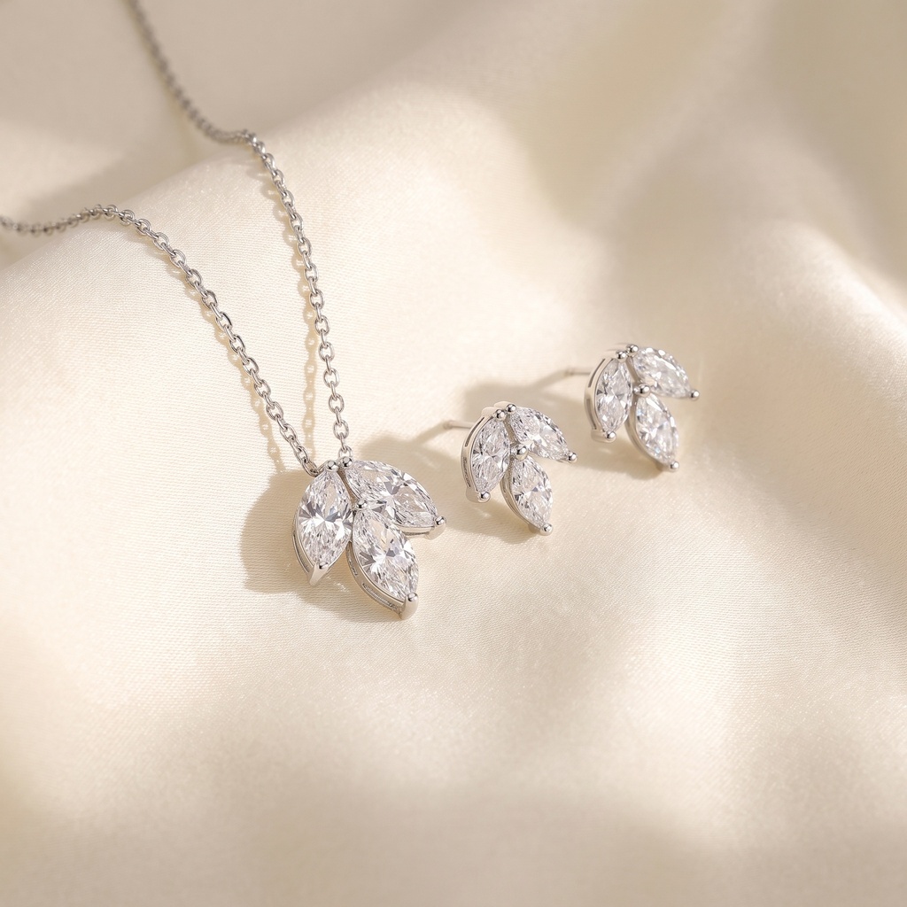 3 leaves necklace set