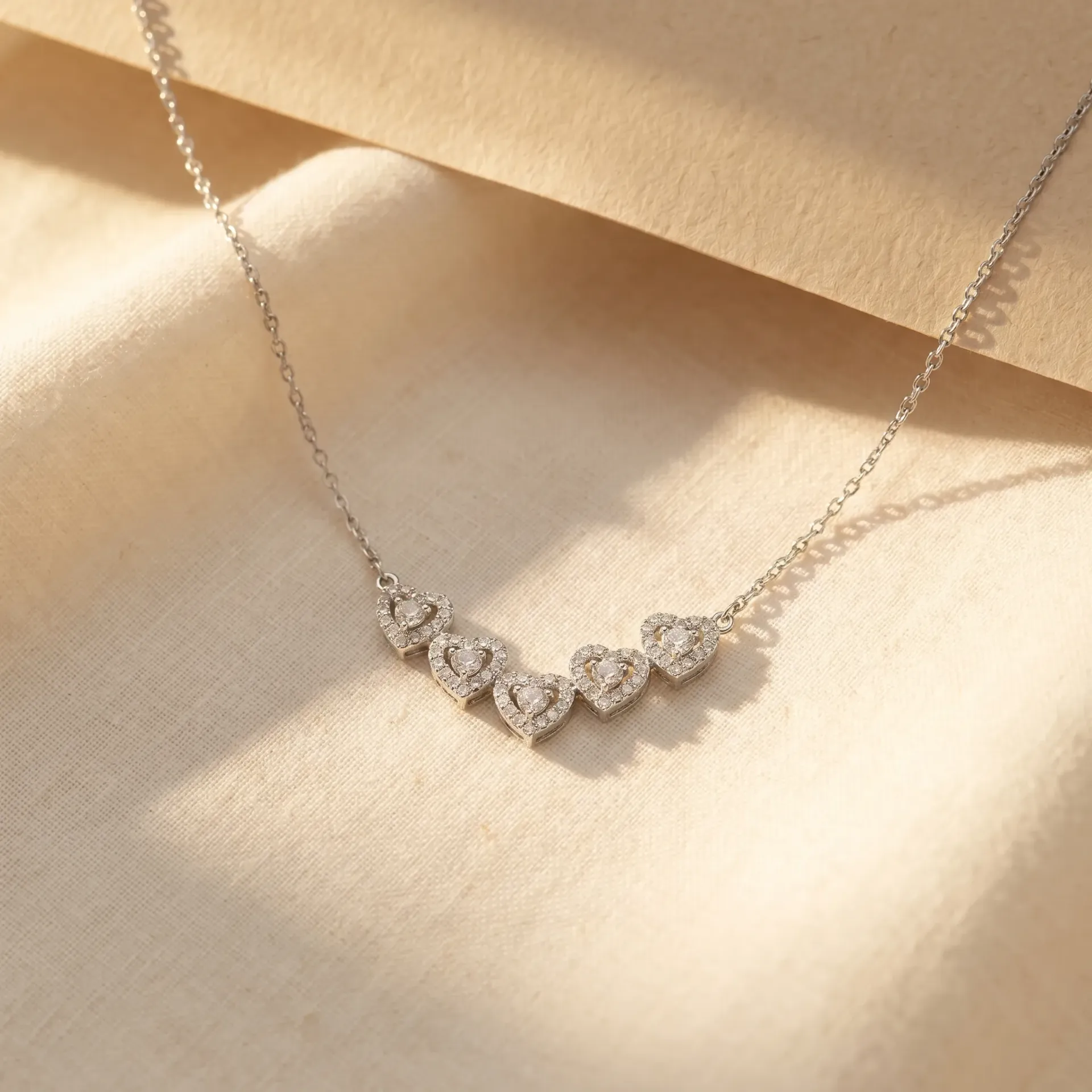 5 heart silver925 necklace