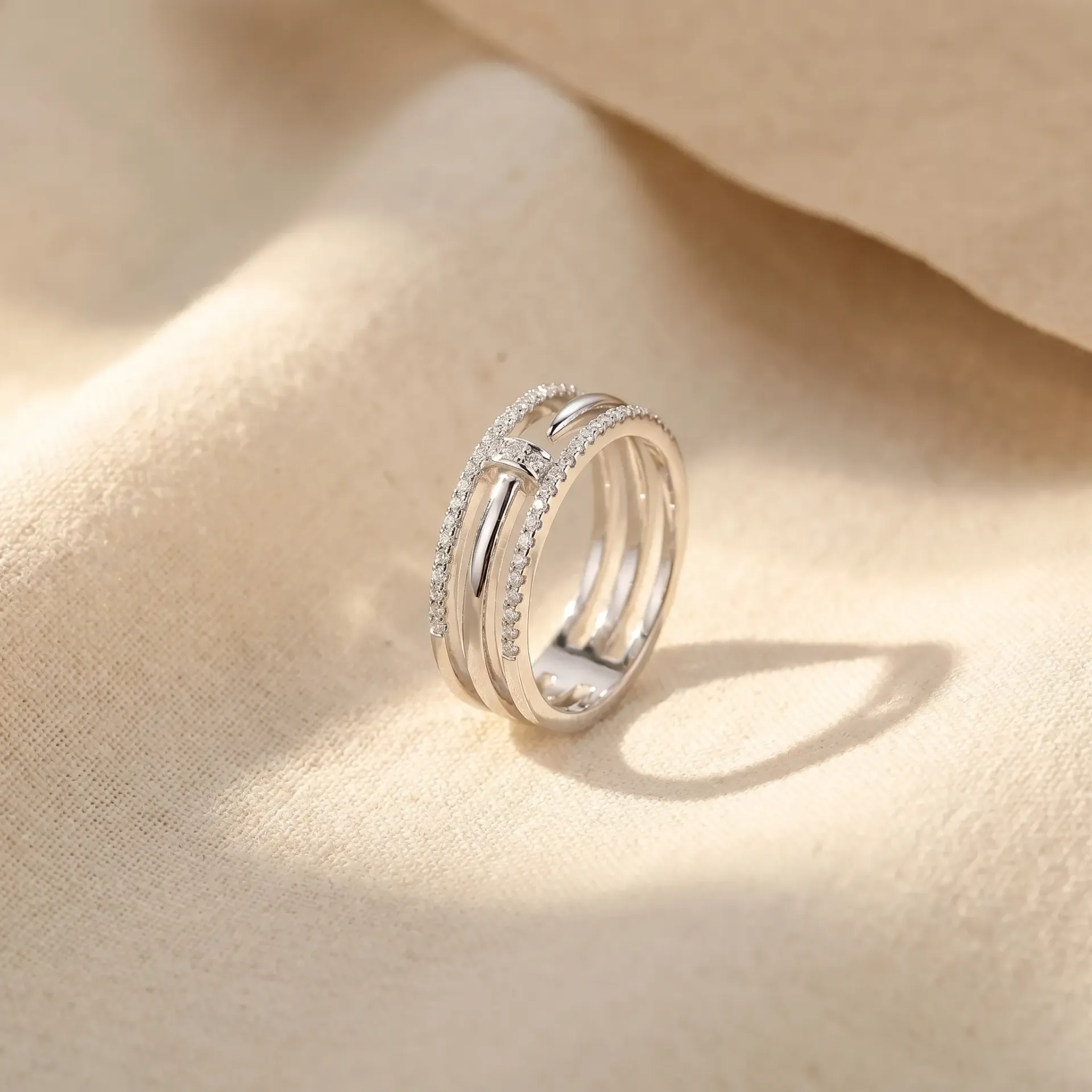 Nail 2Lines silver925 ring