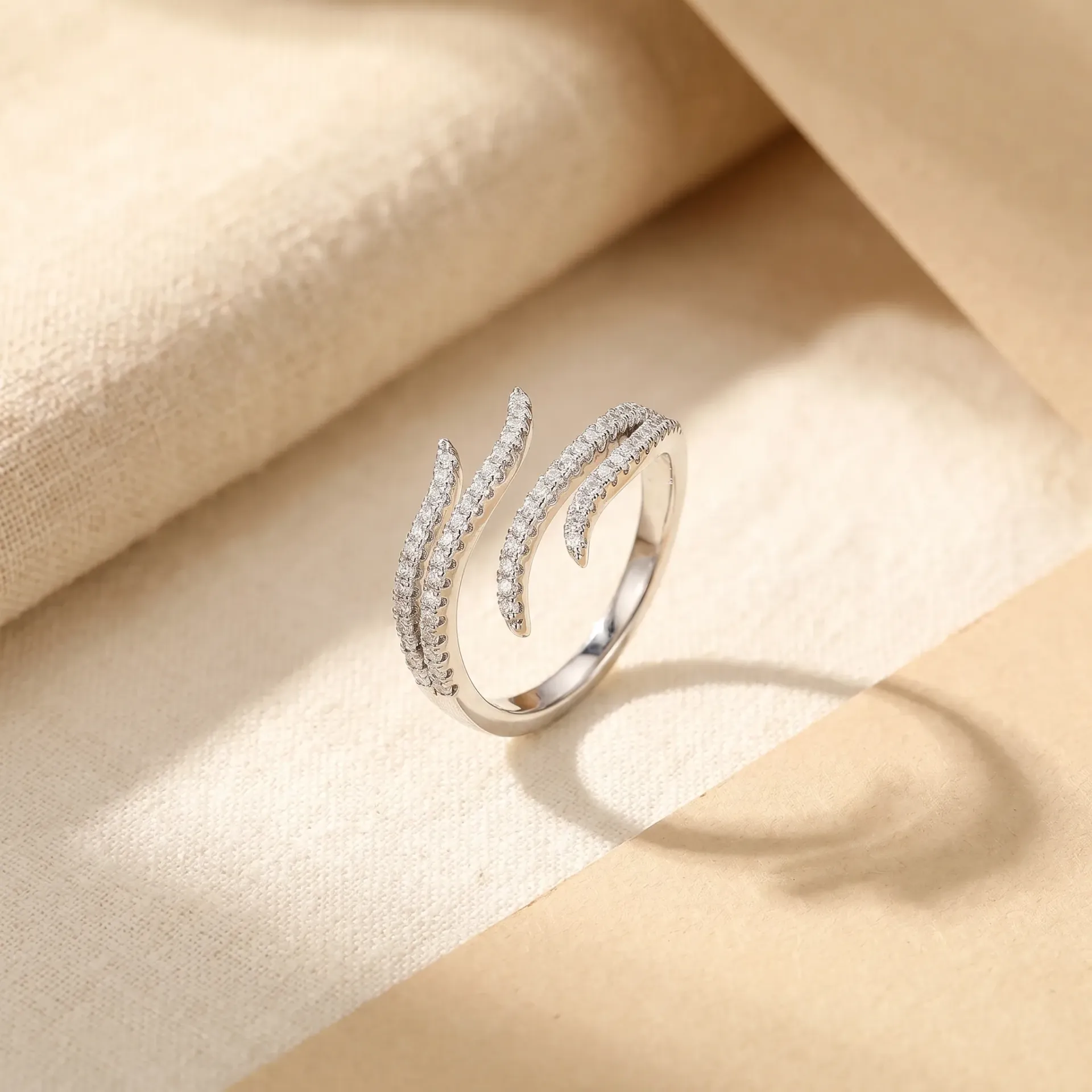 4lines adjustable silver925 ring