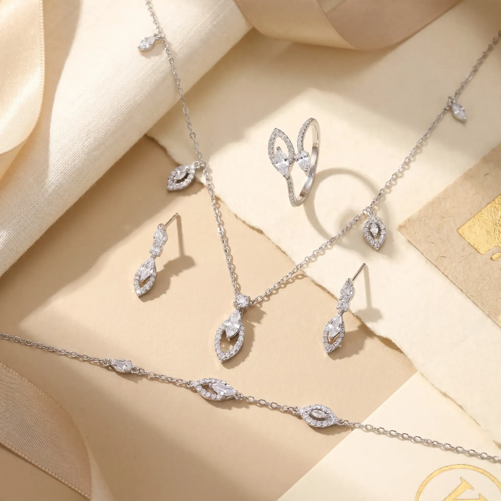 Leaves silver925 choker set (6)