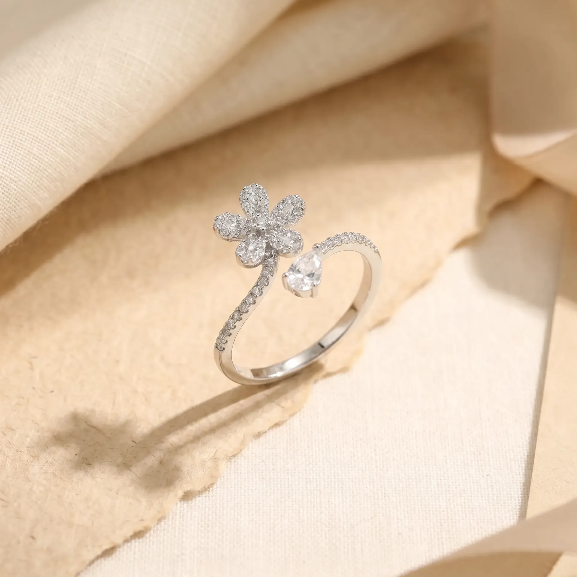 Flower drops silver925 ring (٦)