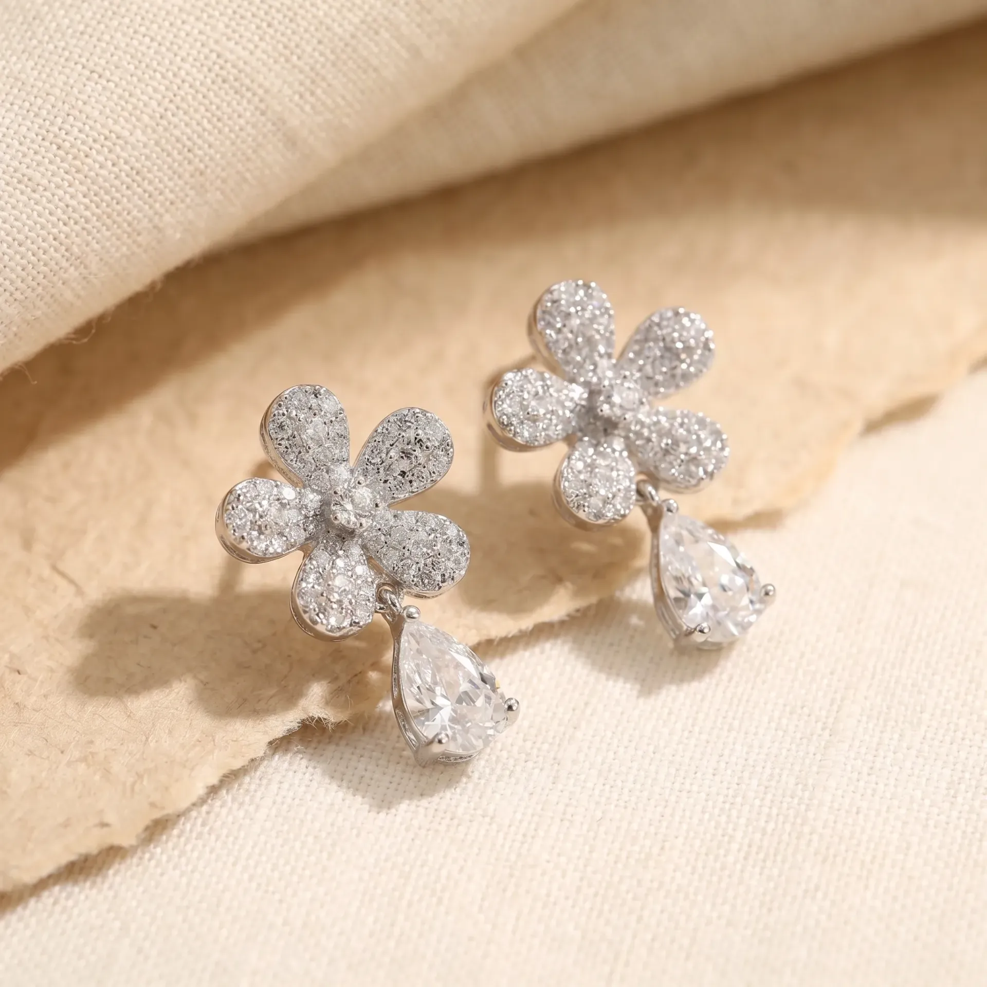 Flower drops silver925 earrings