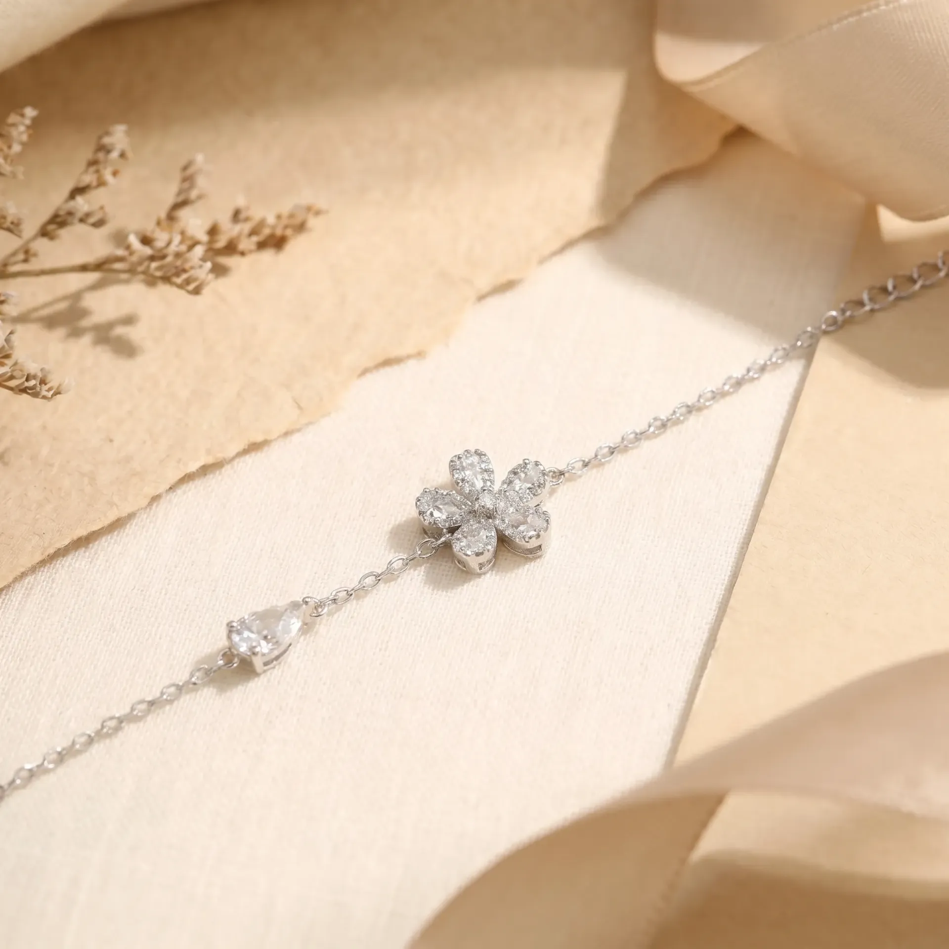 Flower drops silver925 bracelet