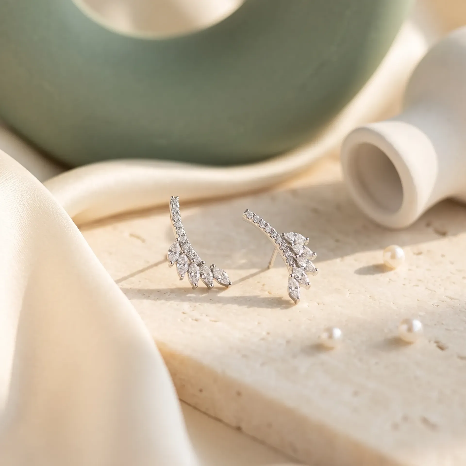 Marquise climber silver925 earrings