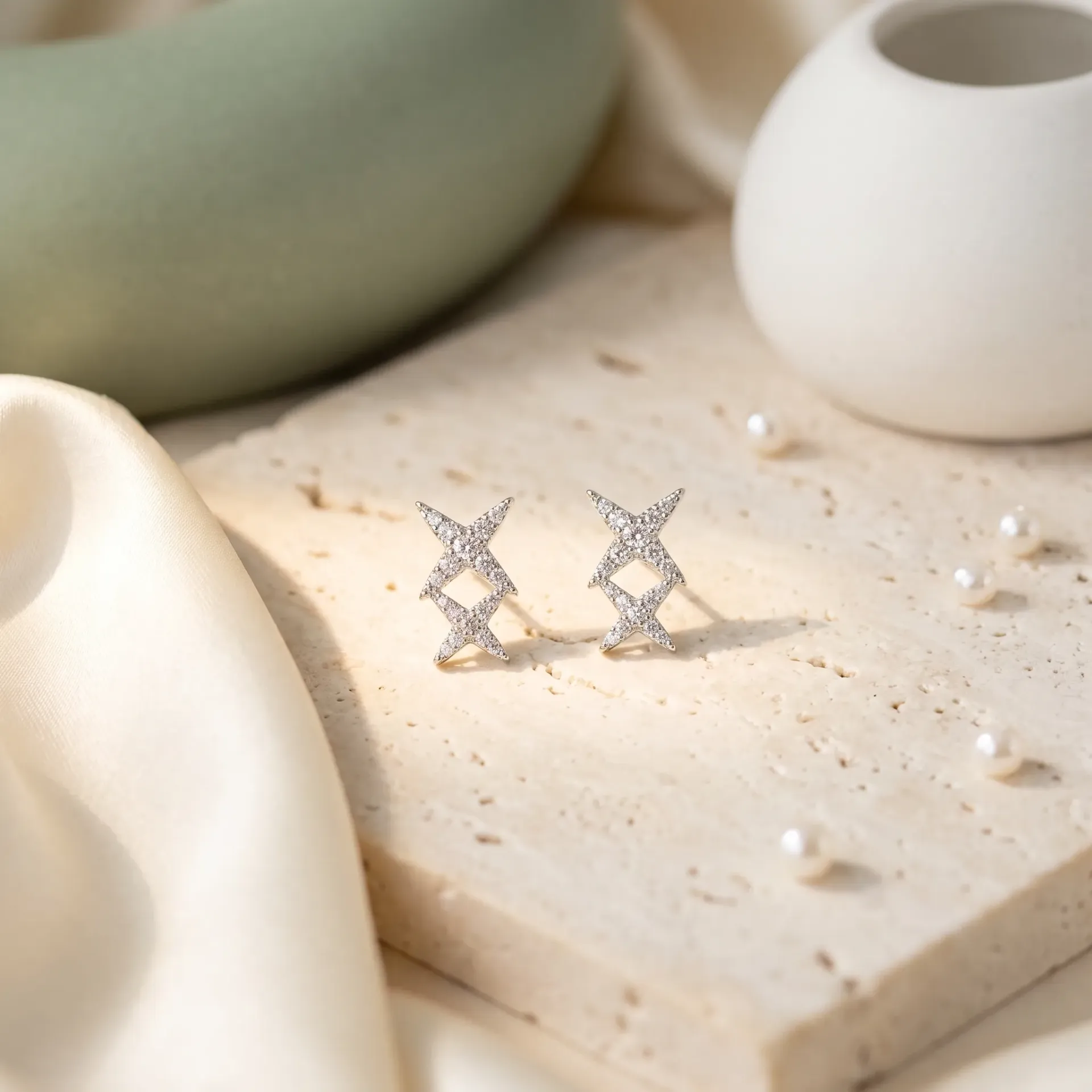 Double star silver925 earrings