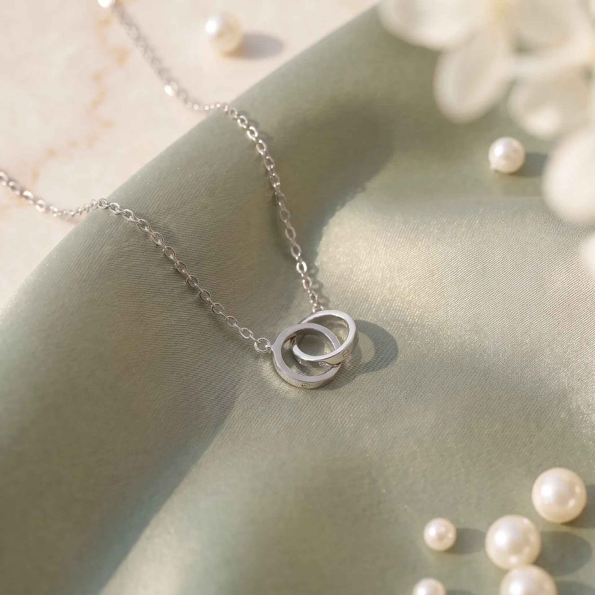 2 circles silver925 necklace