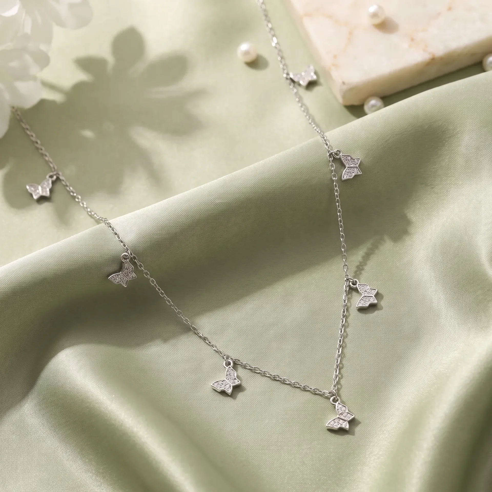 Butterflies station silver925 choker