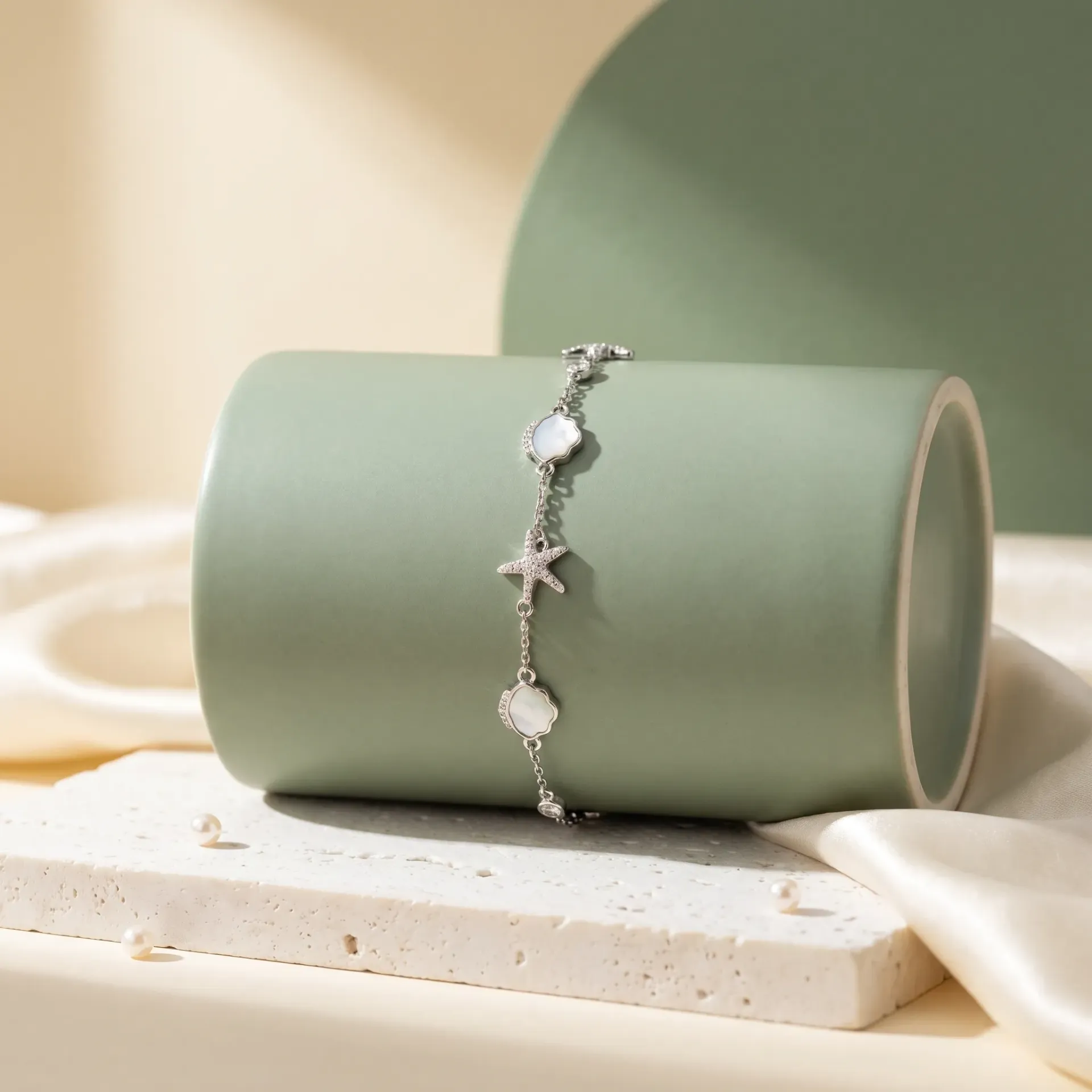 Star heart charms silver925 bracelet