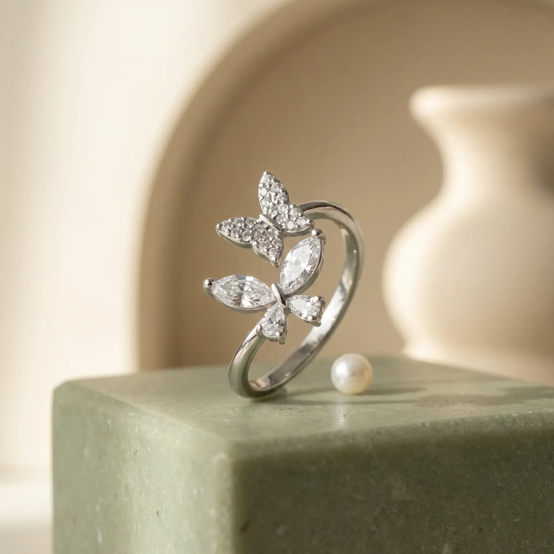 [R8390-5] Butterfly silver925 ring (5)
