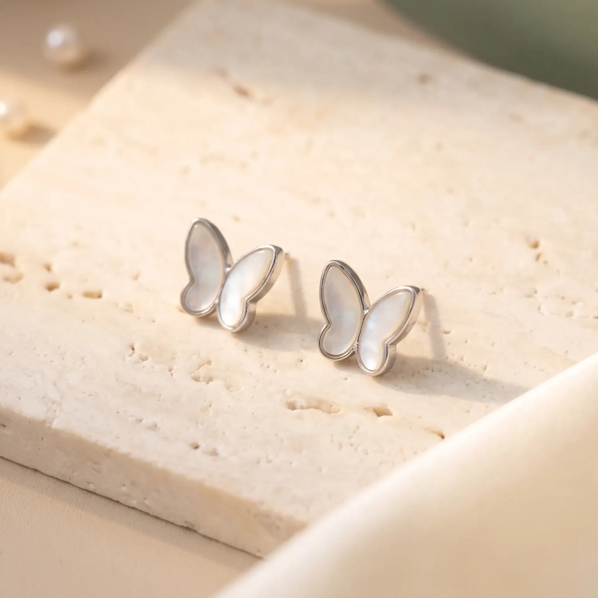 [B25545-E] Butterfly silver925 earrings