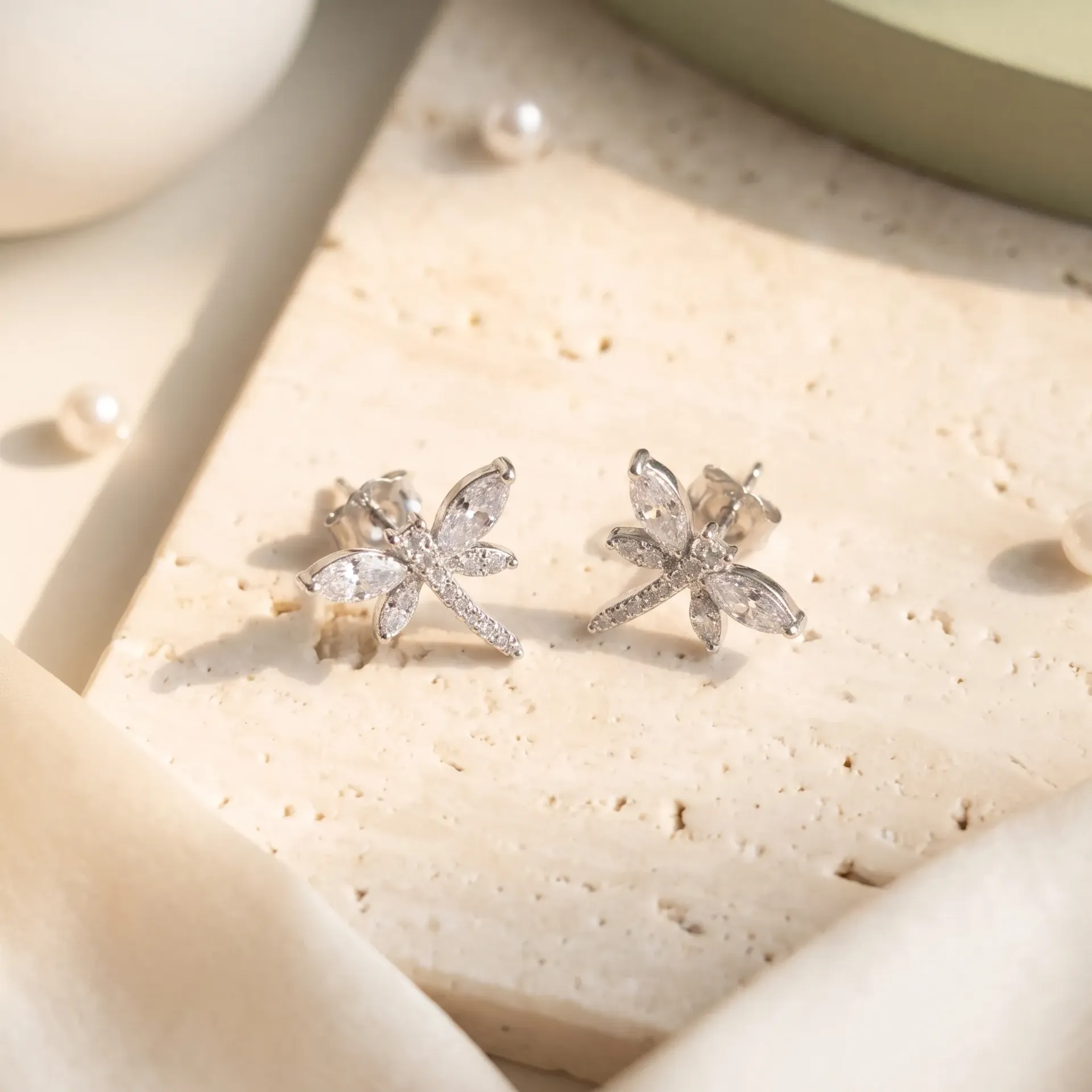 [B25779-E] Dragonfly silver925 earrings