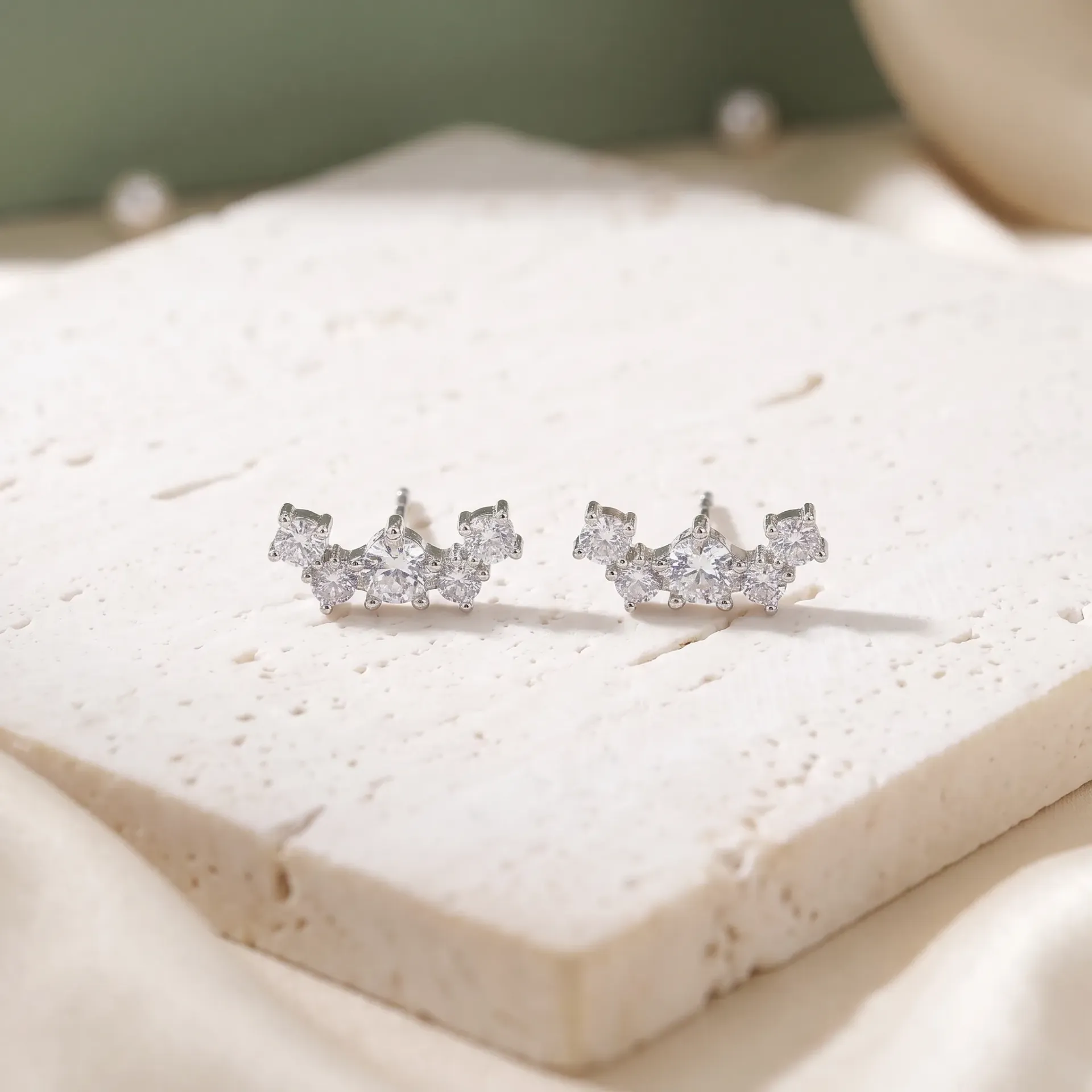Marquise cluster silver925 earrings