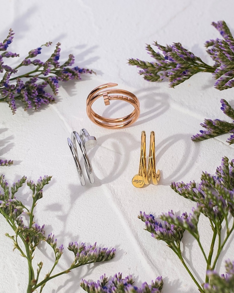 Double nail shape ring (gold, 5)