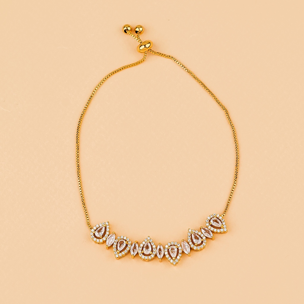 Multi drop adjustable bracelet (gold)