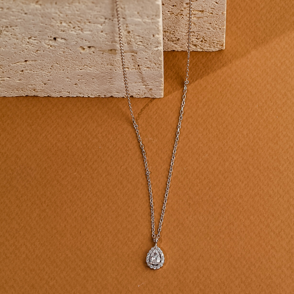 Silver 925 water drop necklace