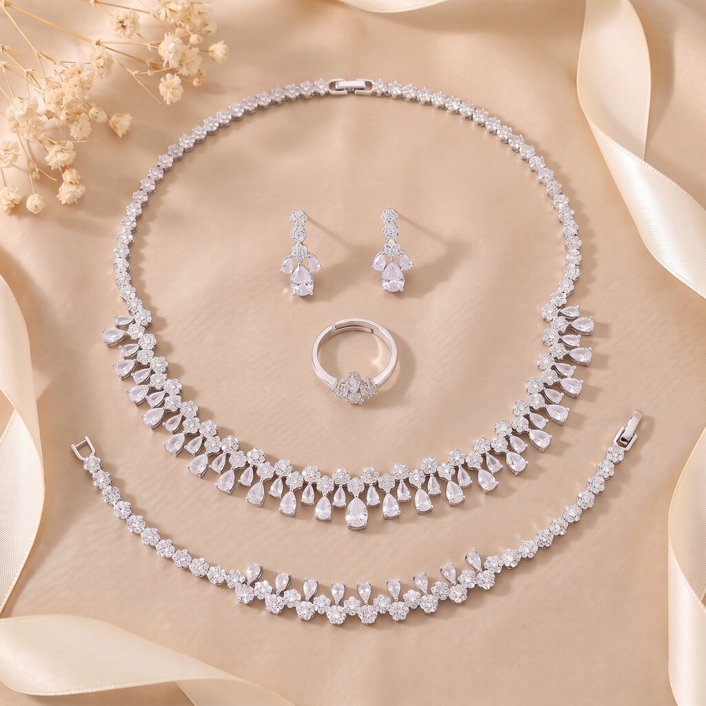 [CN4042] New zircon set with drops zircon