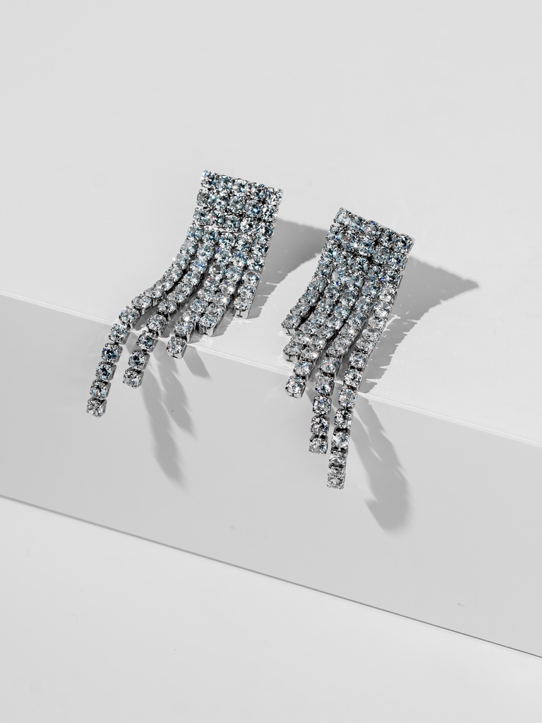 5 lines tennis zircon earrings