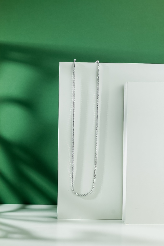 long tennis zircon necklace