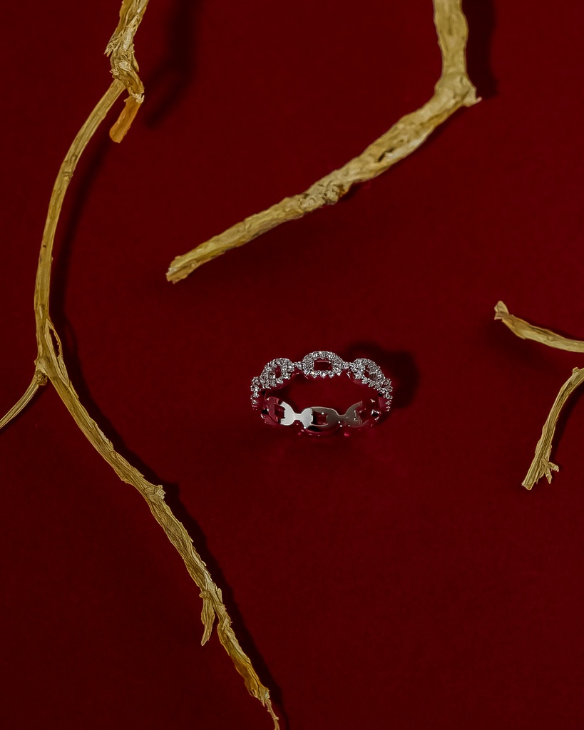 smooth chain shape silver 925 ring