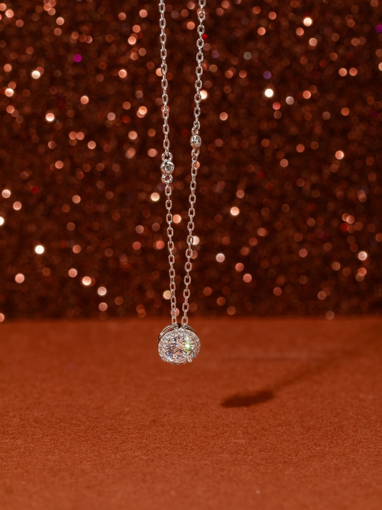 silver 925 round necklace