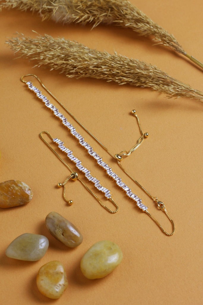 [CN449-G] simple zircon set  (gold)