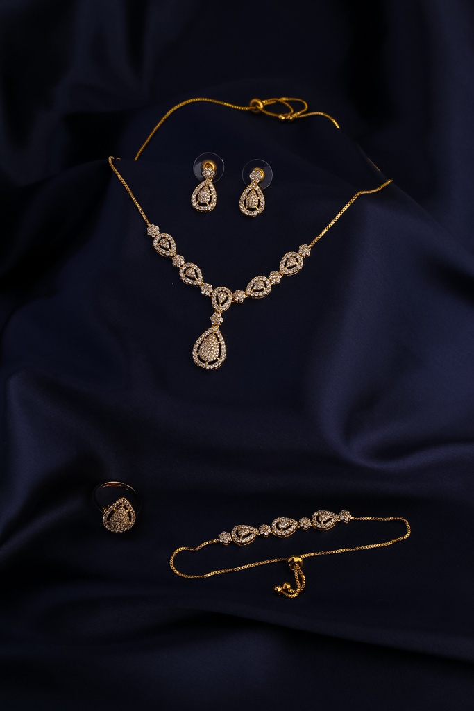 water drop adjustable zircon set 