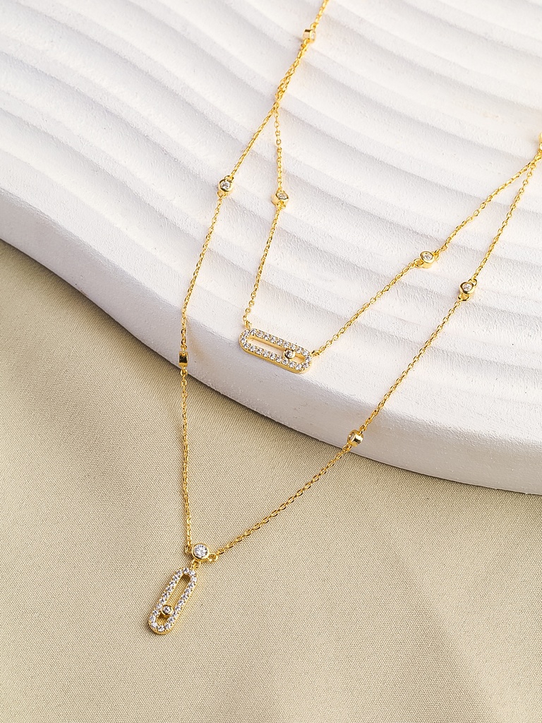 2layers k necklace  (gold)