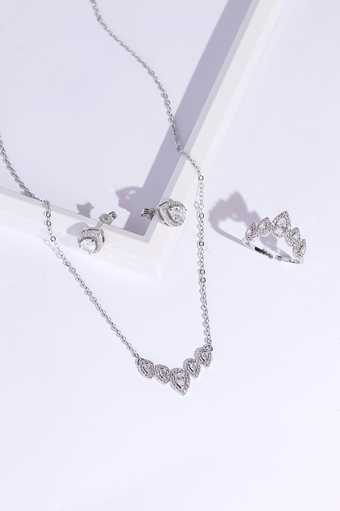 Smooth drops necklace Set  (gold)