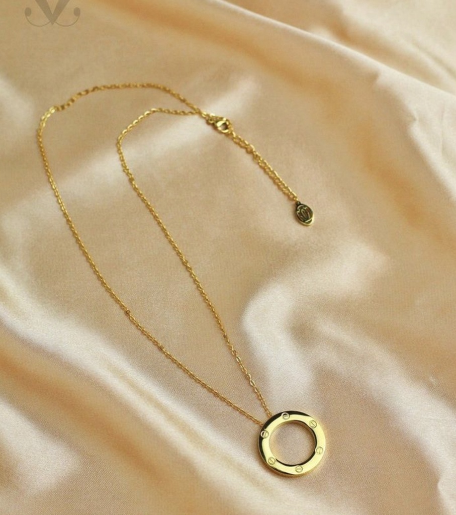 Elegant circle necklace (gold)