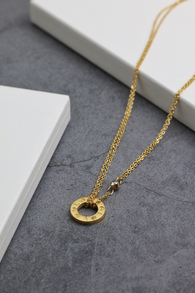 double chain circle necklace
