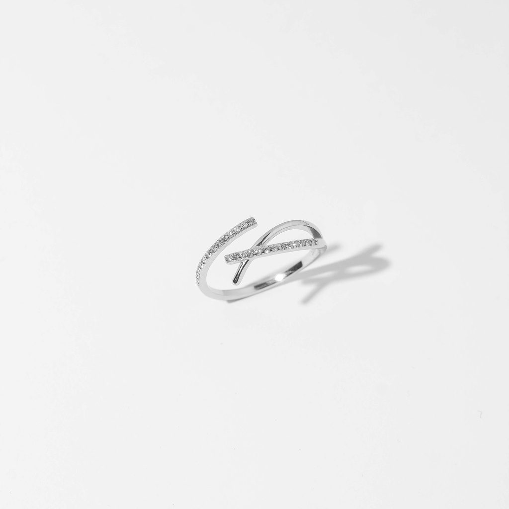 خاتم فضة 925  ناعم بحجم مفتوح X (silver)